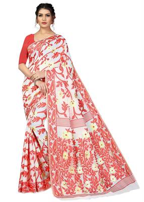 Women'S Designer  Banarasi Cotton Saree With Designer Blouse 1