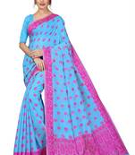 Women'S Designer  Banarasi Cotton Saree With Designer Blouse