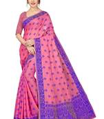 Women'S Designer  Banarasi Cotton Saree With Designer Blouse