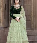 Green embroidered georgette salwar