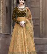 Orange embroidered georgette salwar