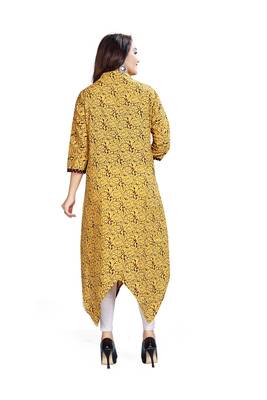 Ashda Yellow Collar Neck Designer Ethnic Ready To Wear Kurti 2