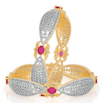 Red Cubic Zirconia Bangles And Bracelets 2