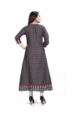 Grey Printed Designer Kurti With Embroidery Work Ready To Wear 2