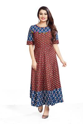 Designer Long Printed Ready To Wear Ethnic Bollywood Style Kurti 1