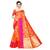 Orange woven cotton silk saree with blouse
