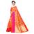 Orange woven cotton silk saree with blouse