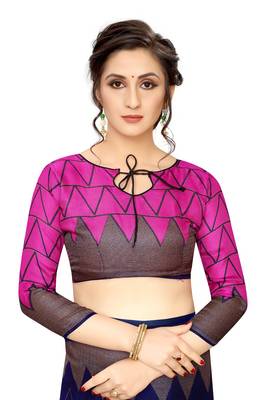 Women'S Designer  Linen Cotton Saree With Designer Blouse 5