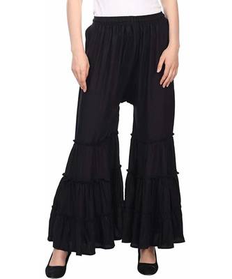 Black plain rayon regular_fit sharara 1