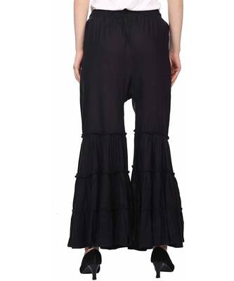 Black plain rayon regular_fit sharara 2