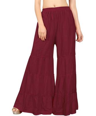 Maroon plain rayon regular_fit sharara 1