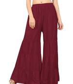 Maroon plain rayon regular_fit sharara