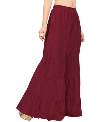 Maroon plain rayon regular_fit sharara 4