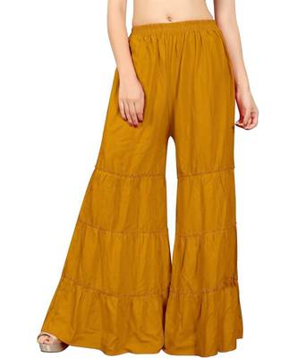 Yellow plain rayon regular_fit sharara 1
