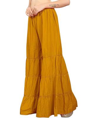 Yellow plain rayon regular_fit sharara 3
