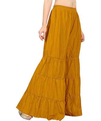 Yellow plain rayon regular_fit sharara 4