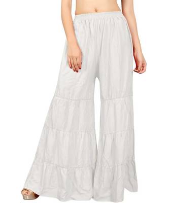 White plain rayon regular_fit sharara 1