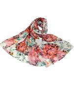 orange floral print Polyester scraf