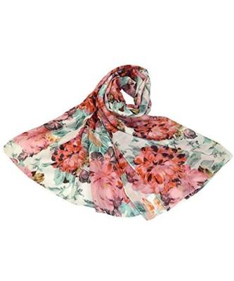 orange floral print Polyester scraf 2