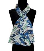 blue floral print Polyester scraf
