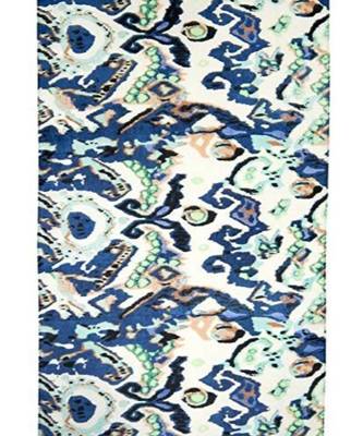 blue floral print Polyester scraf 2