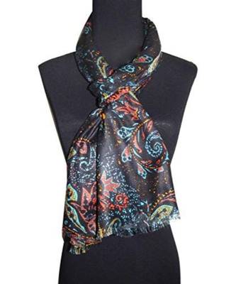 black floral print Polyester scraf 1