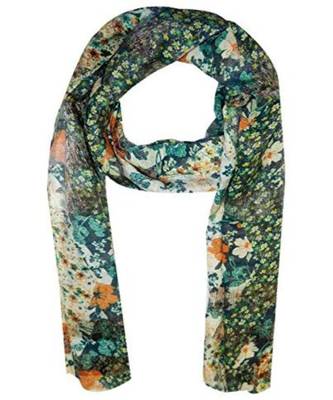 green floral print Polyester scraf 1
