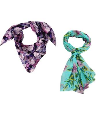multicolor floral print Polyester scraf 1