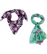 multicolor floral print Polyester scraf