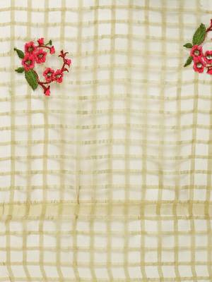 Beige Cotton Silk Embroidered Womens Dupatta 4