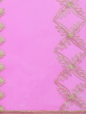 Rani Pink Net Gota Work Womens Dupatta 4