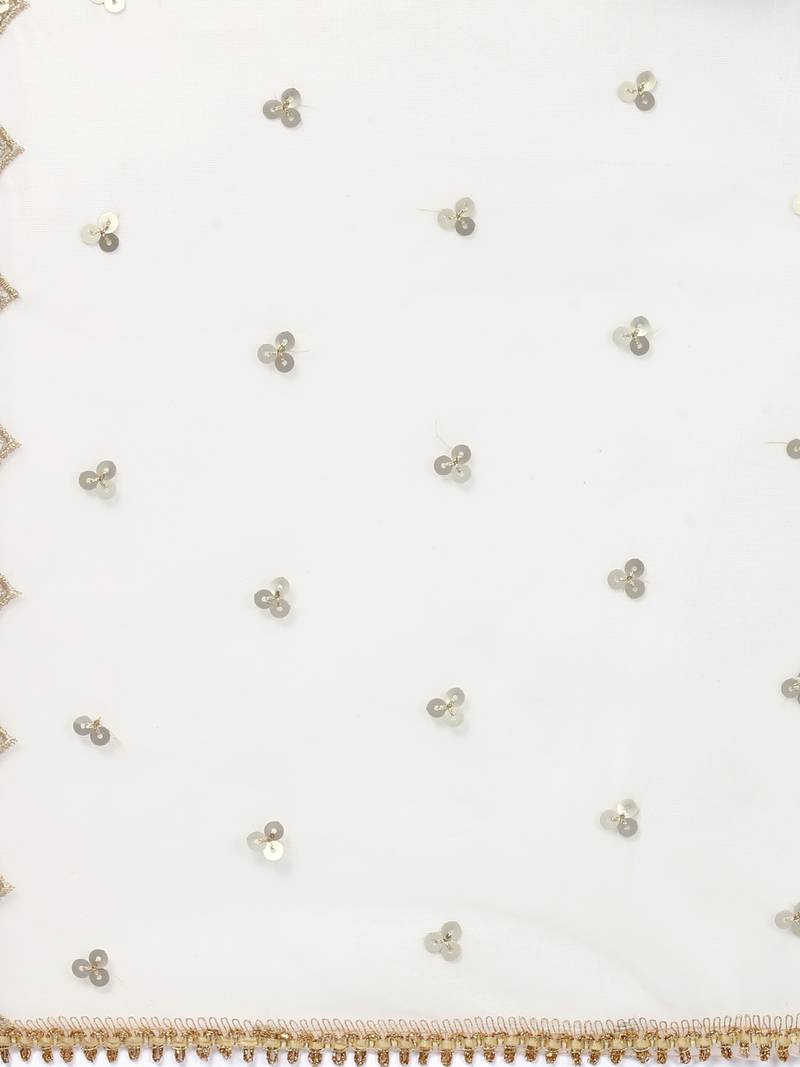 White Net Embroidered Womens Dupatta