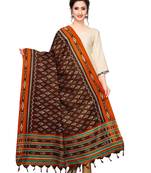 Brown Bhagalpuri Silk Printed Womens Dupatta