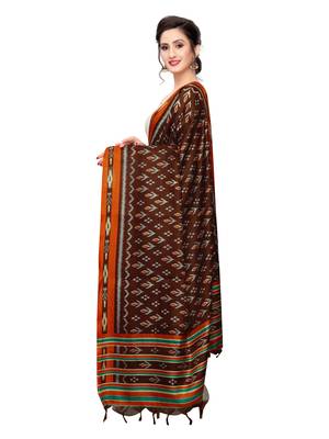 Brown Bhagalpuri Silk Printed Womens Dupatta 2