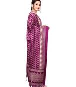 Pink (Rani) Bhagalpuri Silk Printed Womens Dupatta