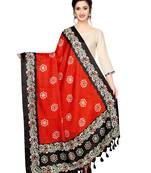 Red Bhagalpuri Silk Printed Womens Dupatta