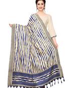 Beige Bhagalpuri Silk Printed Womens Dupatta