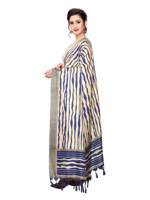 Beige Bhagalpuri Silk Printed Womens Dupatta 3