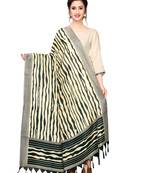 Beige Bhagalpuri Silk Printed Womens Dupatta