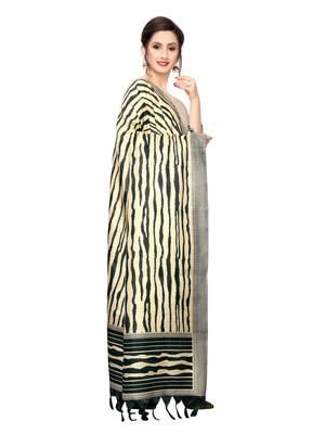 Beige Bhagalpuri Silk Printed Womens Dupatta 2