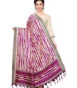 Beige Bhagalpuri Silk Printed Womens Dupatta