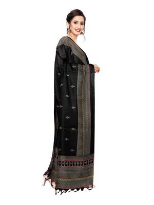 Black Bhagalpuri Silk Printed Womens Dupatta 2