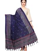 Navy Blue Bhagalpuri Silk Printed Womens Dupatta