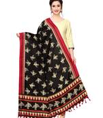 Black Bhagalpuri Silk Printed Womens Dupatta