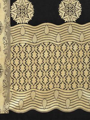 Black Poly Silk Banarasi Womens Dupatta 4
