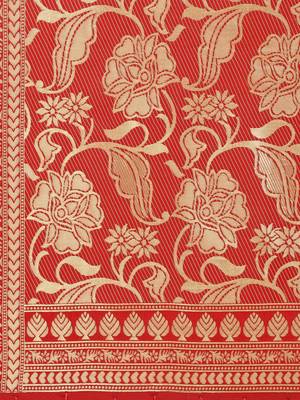 Red Poly Silk Banarasi Womens Dupatta 4