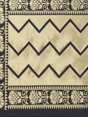 Black Poly Silk Banarasi Womens Dupatta 4