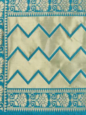 Turquoise Poly Silk Banarasi Womens Dupatta 4