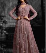 Pink embroidered net salwar