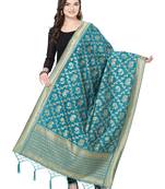 Turquoise Poly Silk Banarasi Womens Dupatta